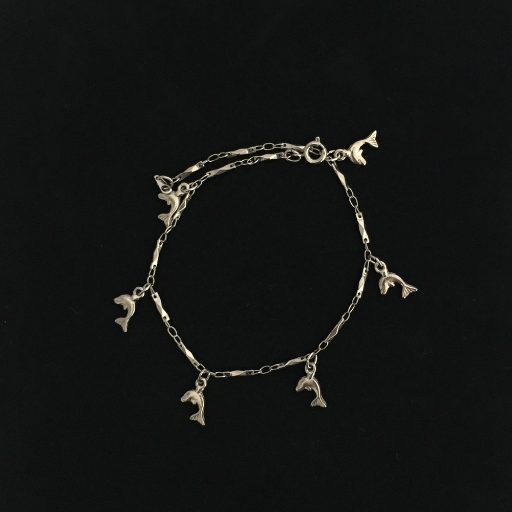 Silver Dolphin Anklet